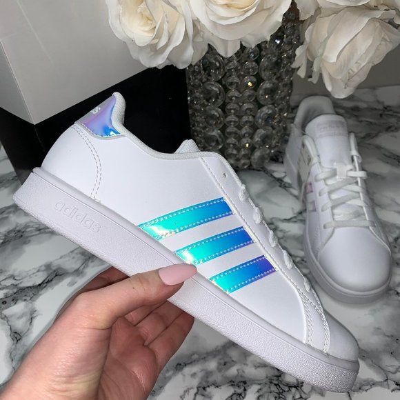 adidas grand court k iridescent adidas grand court k iridescent